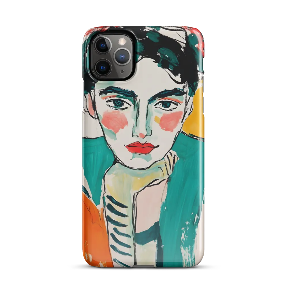 Contemplative Portrait in Bold Hues | Phone Case |  11 Pro Max | Snap Case | Glossy