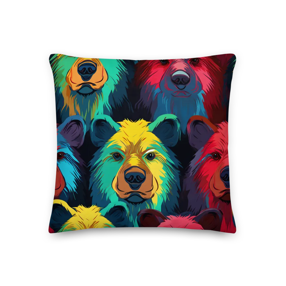 The Colorful Essence of Bears | Pillow | 18″×18″