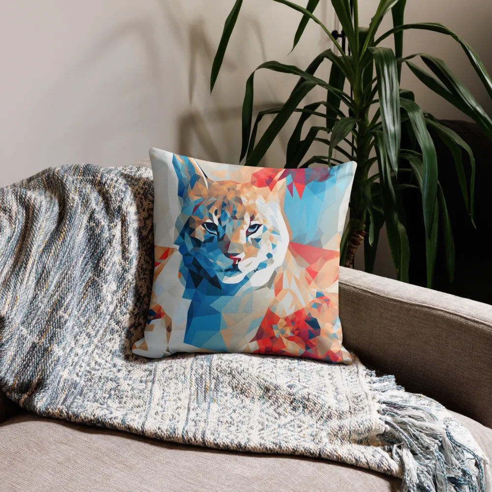 Facets of Feline Wonder | Pillow Case | 18″×18″