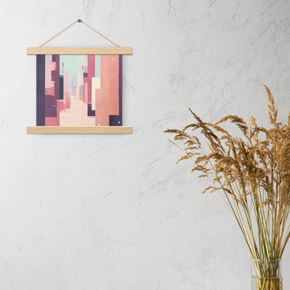 Tranquil Cityscape | Poster With Oak Wood Hanger | 10″×10″