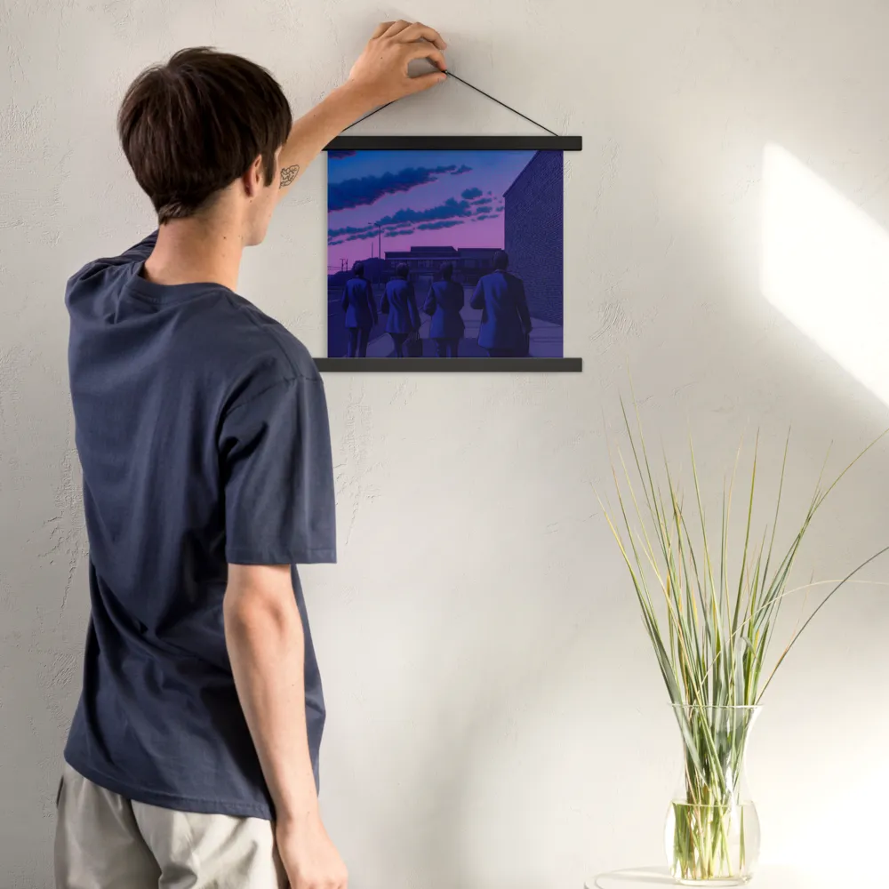 The Twilight Stroll | Poster With Black Wood Hanger | 14″×14″