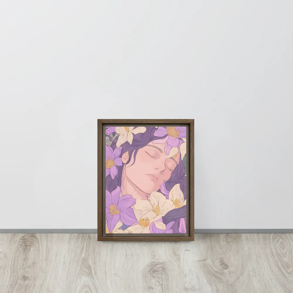 Harmony in Bloom | Canvas with Brown Frame | 9″×12″