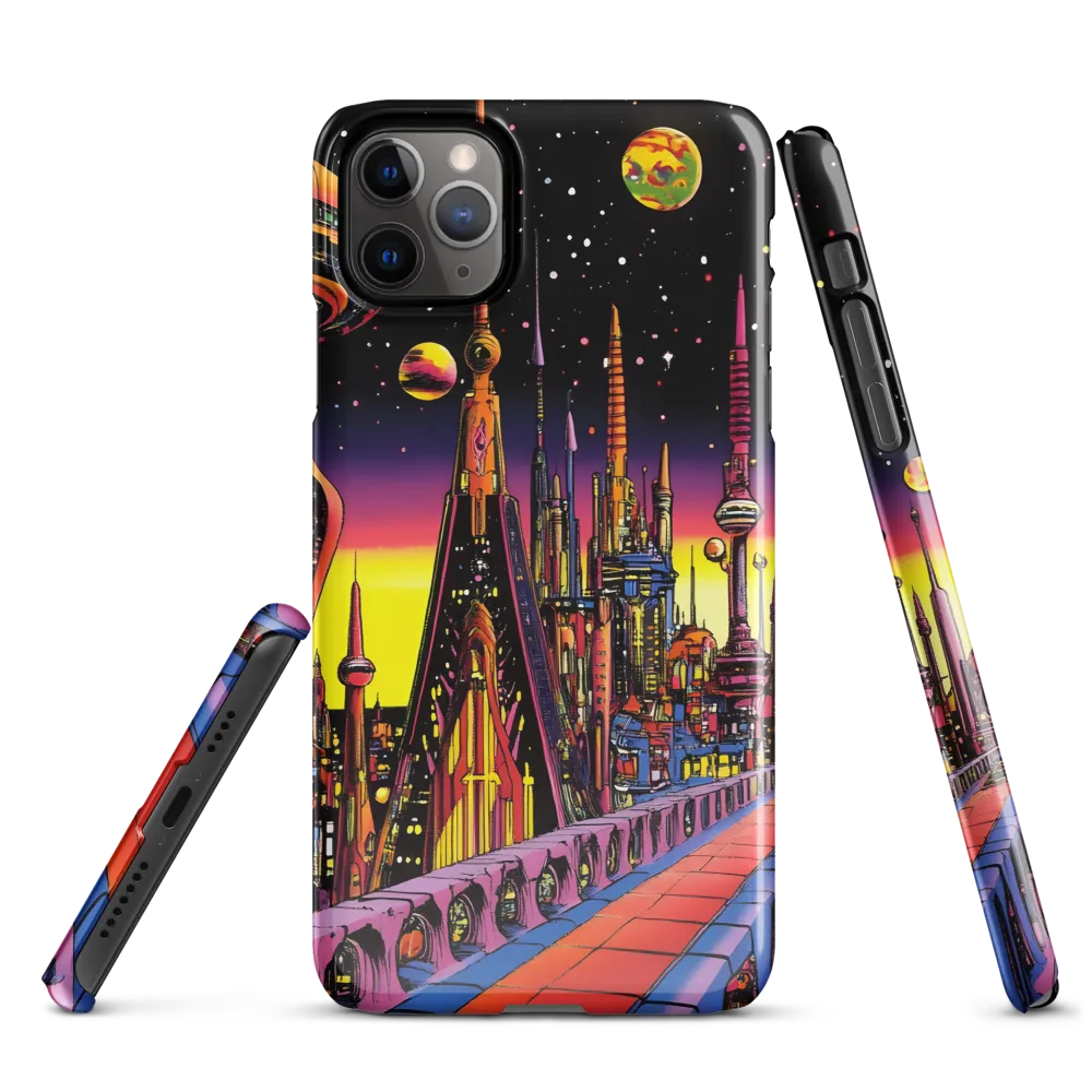 Futuristic Cosmos: A Journey Through Neon Cities | Phone Case |  11 Pro Max | Snap Case | Glossy