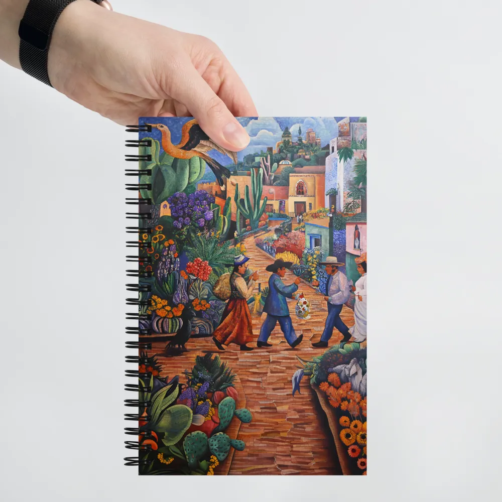 A Mosaic Journey Through Colorful Landscapes | Spiral Notebook