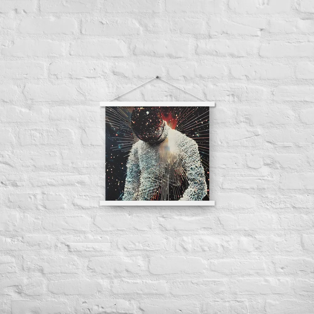 Ethereal Astronaut: A Journey Through the Cosmos | Poster With White Wood Hanger | 18″×18″