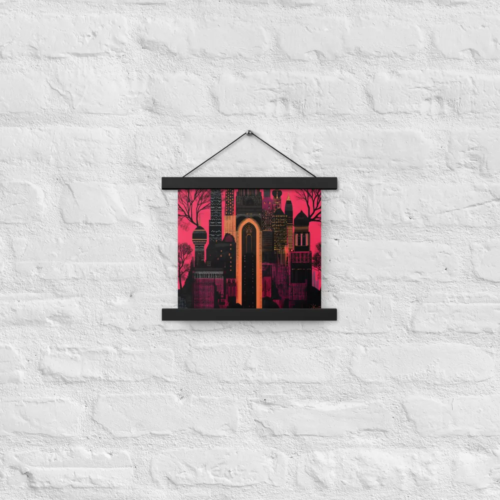 Urban Reverie | Poster With Black Wood Hanger | 10″×10″