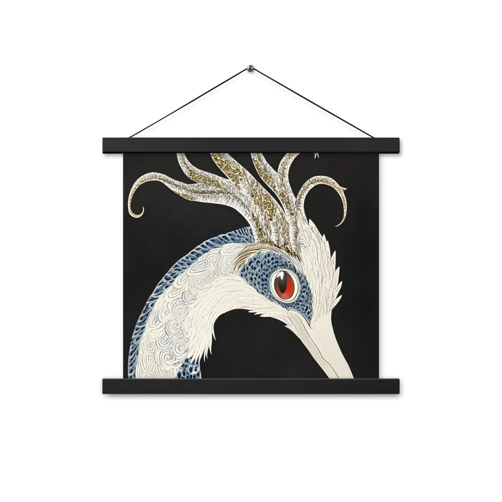 Elegance of the Majestic Peacock | Poster With Black Wood Hanger | 14″×14″