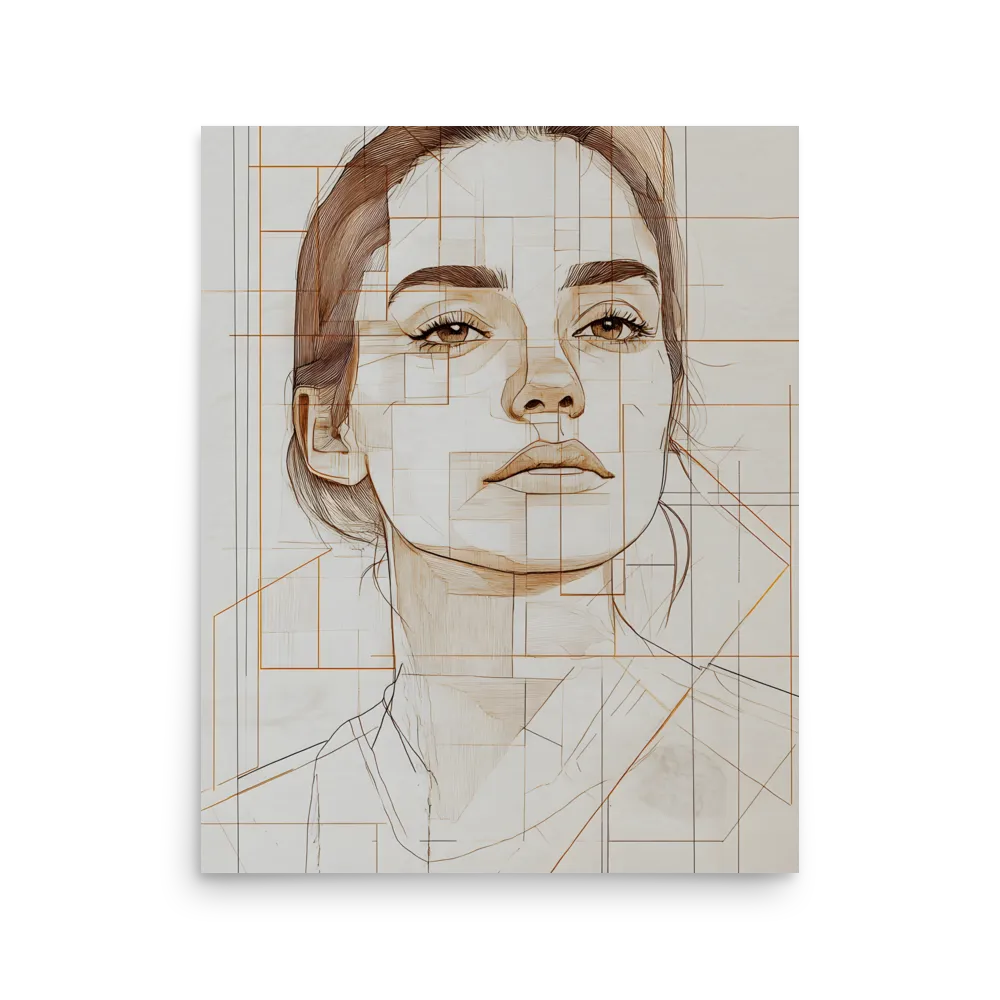 Geometric Serenity: A Minimalist Portrait | Poster | 16″×20″