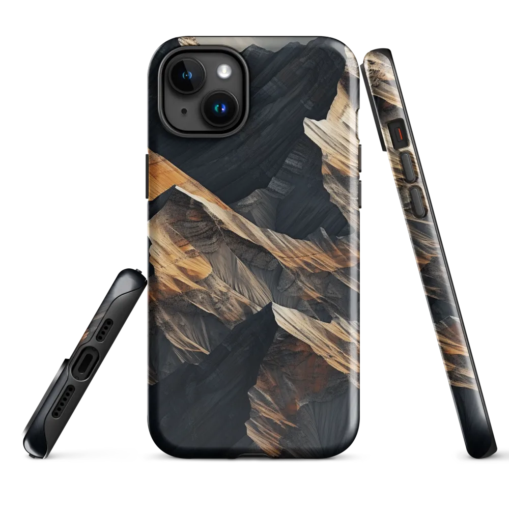 Ethereal Peaks: A Dance of Light and Shadow | Phone Case |  15 Plus | Tough Case | Glossy