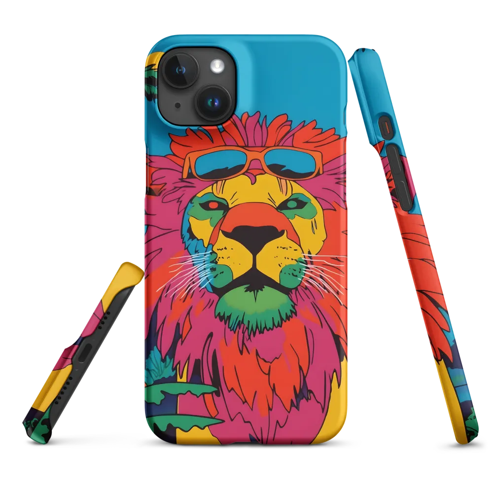 Lion with Sunglasses: A Vibrant Tropical Portrait
