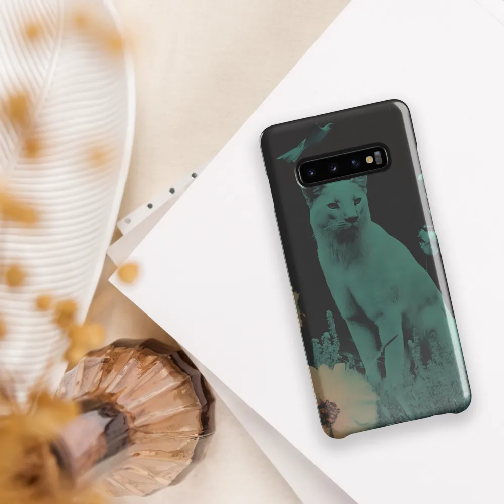 Cyan Reverie: A Surreal Encounter | Phone Case |  S10 Plus | Snap Case | Glossy