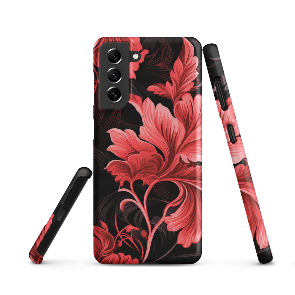 Tropical Elegance in Red | Phone Case |  S21 | Snap Case | Matte