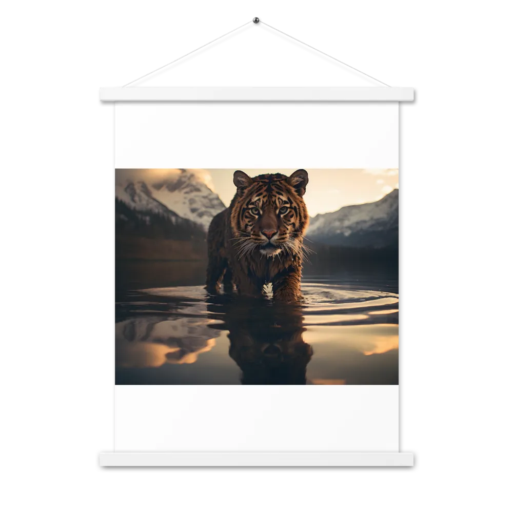 Majestic Reflection: The Tiger's Domain | Poster With White Wood Hanger | 18″×24″