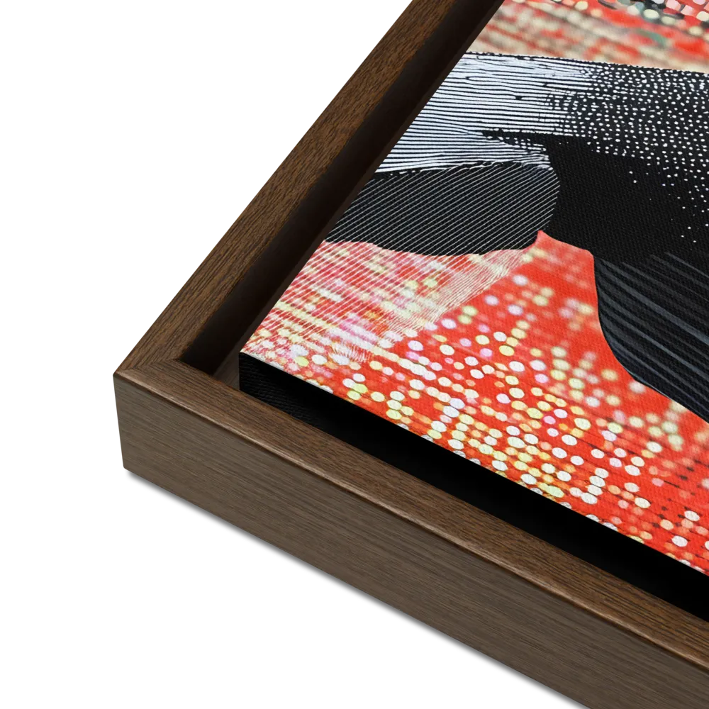 Veil of Modernity | Canvas with Brown Frame | 12″×12″