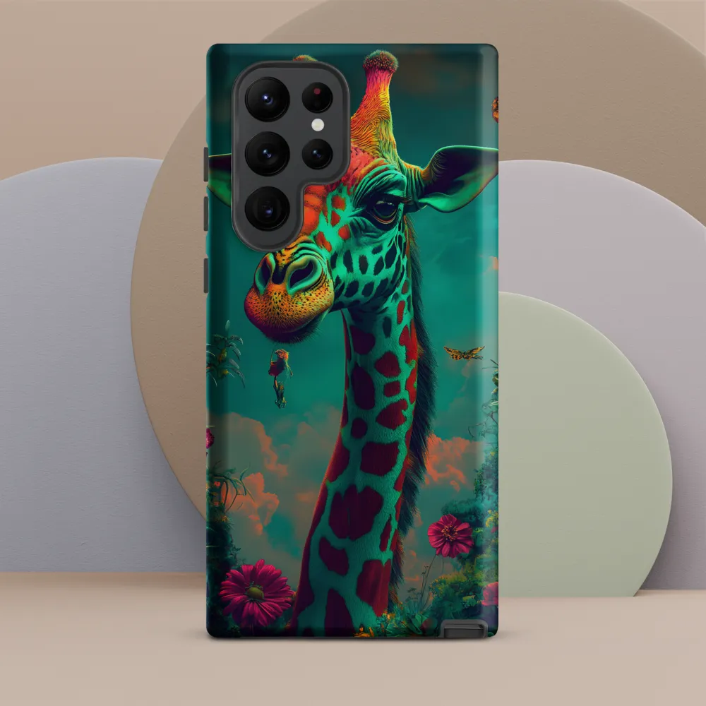 Whimsical Giraffe Among Blossoms | Phone Case |  S22 Ultra | Tough Case | Matte