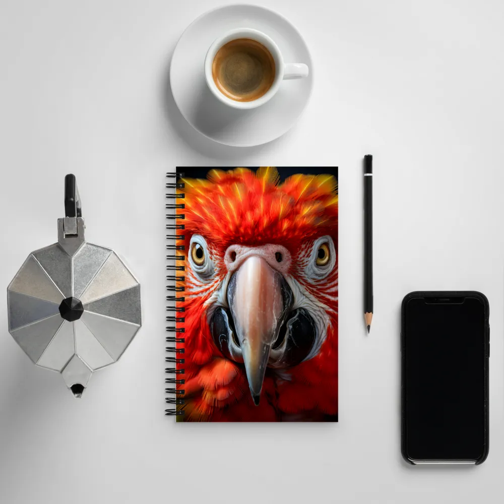 The Fiery Gaze of the Parrot | Spiral Notebook