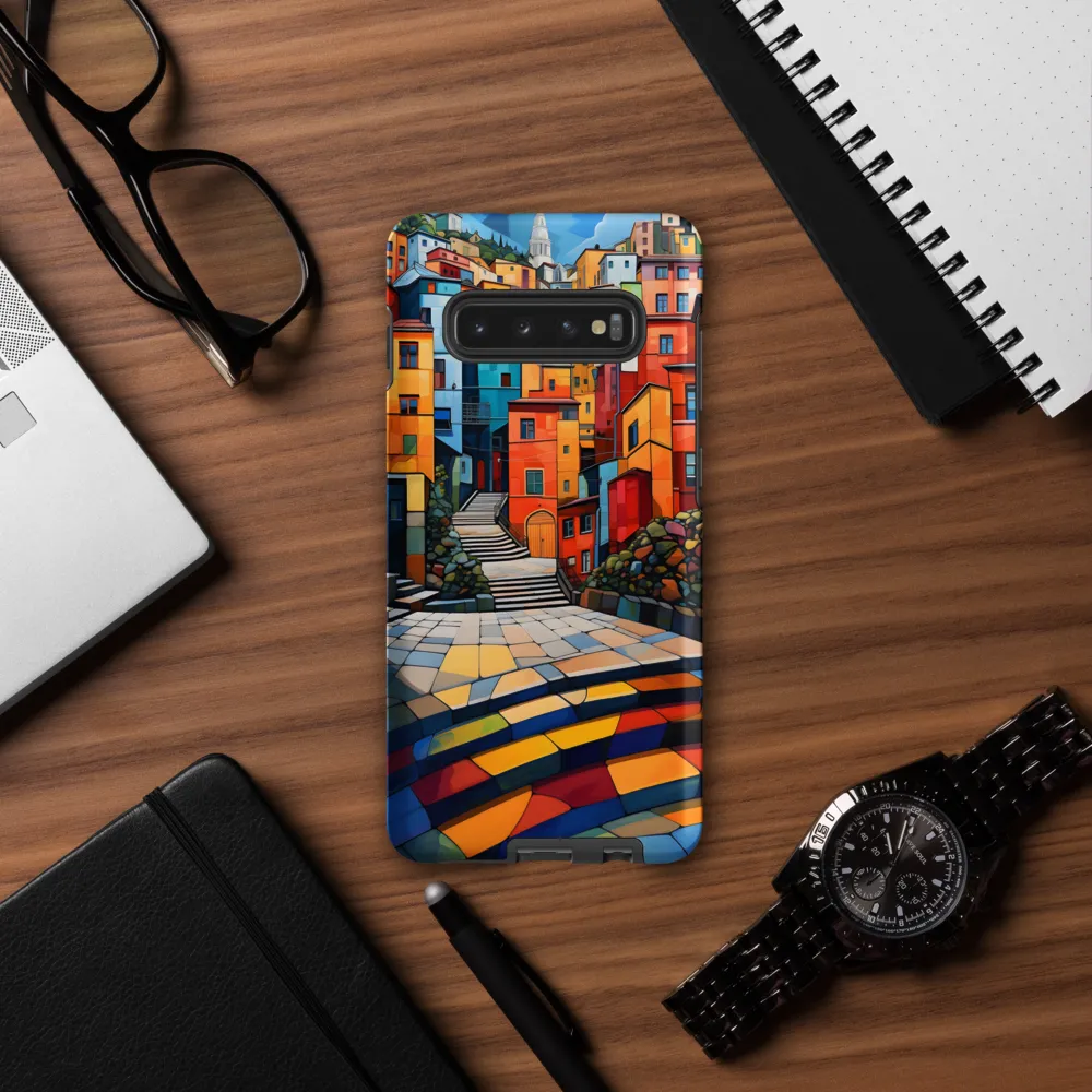 Vibrant Village: A Cubist Journey