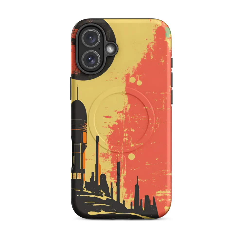 Journey to the Stars: A Retro-Futuristic Landscape | Phone Case |  16 Plus | MagSafe® Tough Case | Matte