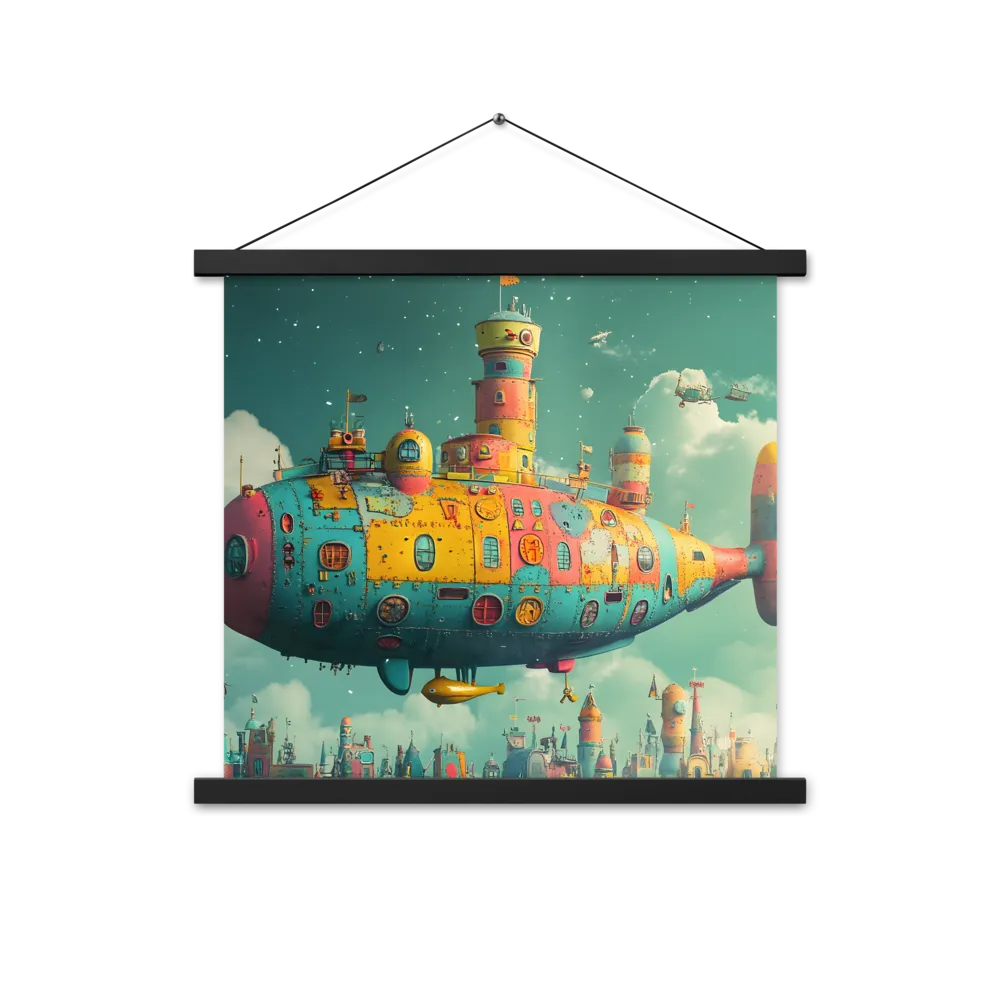 Submerged Dreams: A Whimsical Voyage | Poster With Black Wood Hanger | 18″×18″