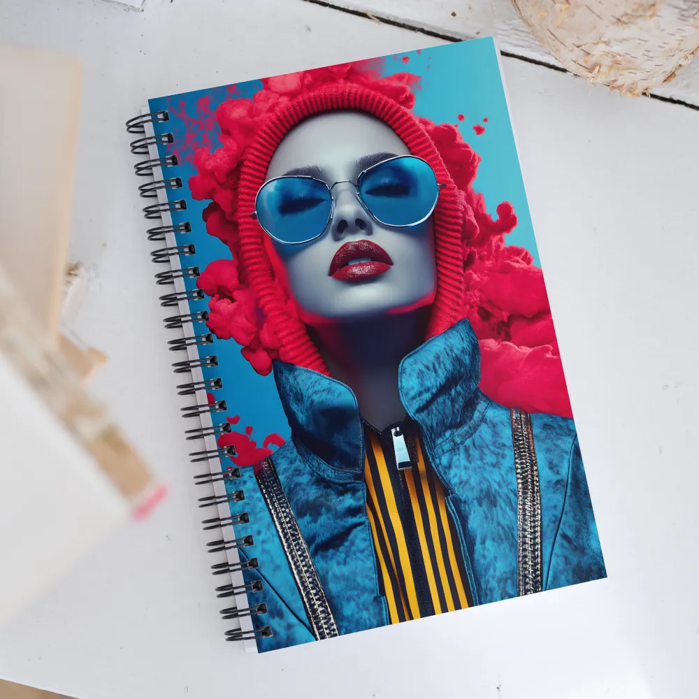 Bold Elegance in Digital Fashion | Spiral Notebook