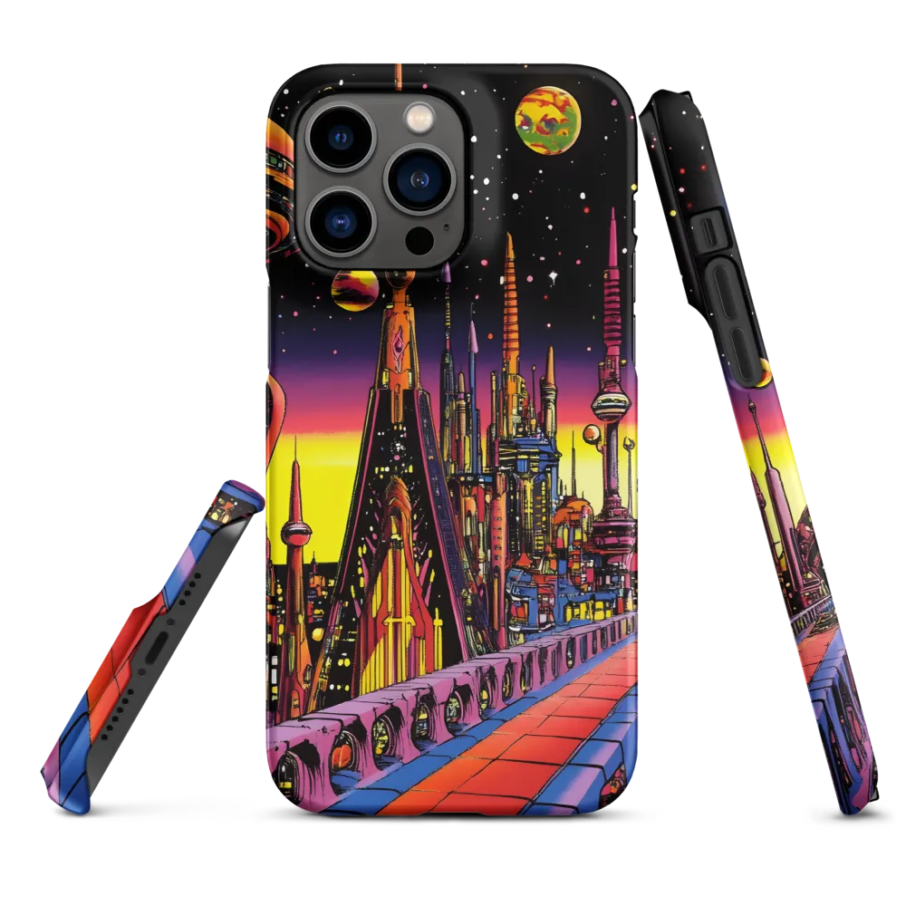 Futuristic Cosmos: A Journey Through Neon Cities | Phone Case |  14 Pro Max | Snap Case | Matte
