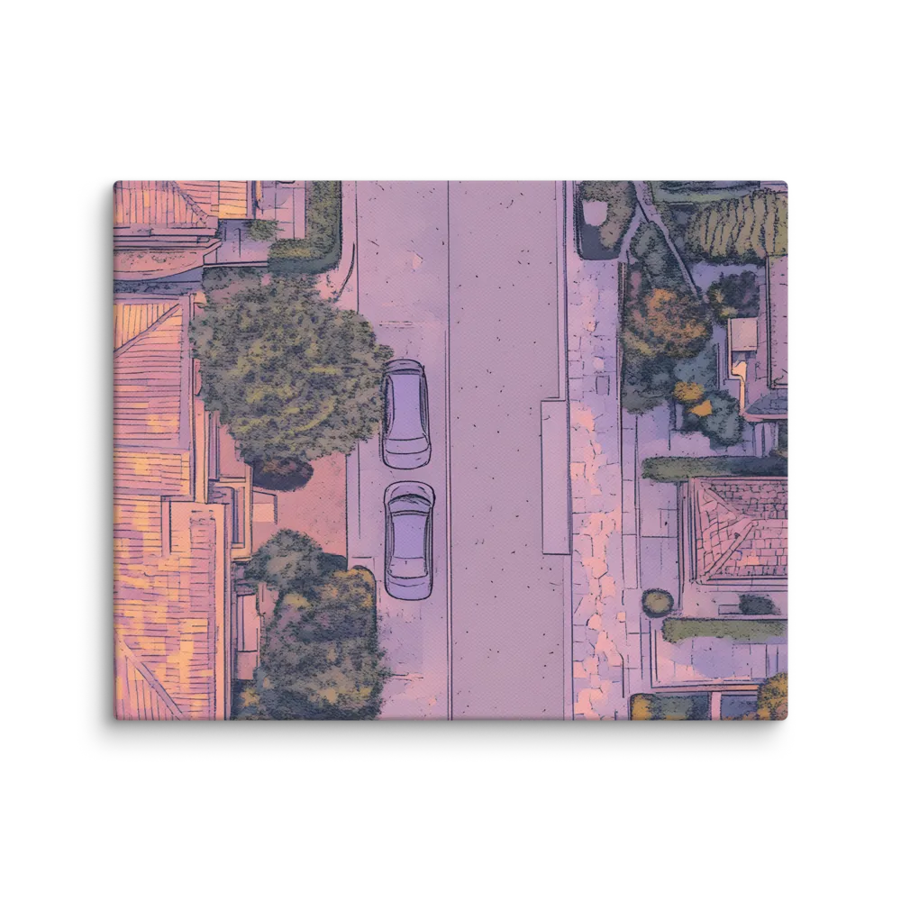 Aerial Serenity: Suburban Oasis | Canvas | 8″×10″