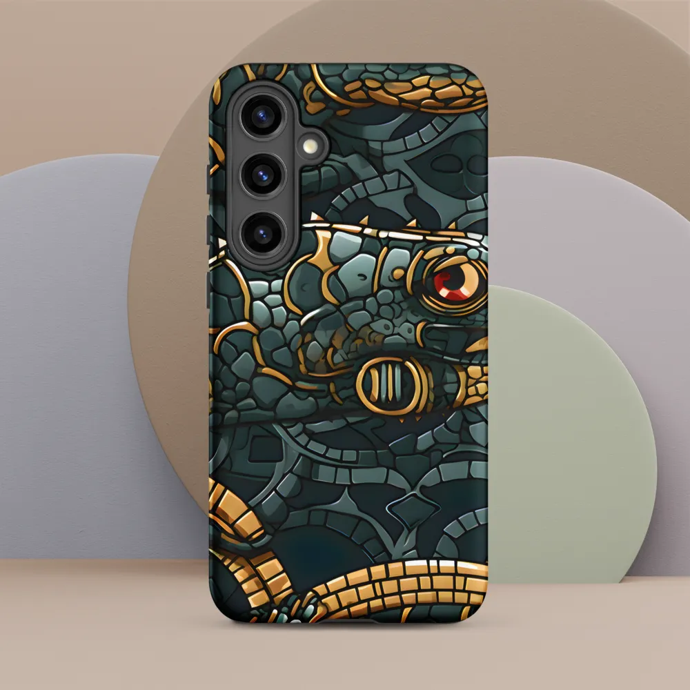 Reptilian Elegance: A Digital Art Nouveau Tapestry