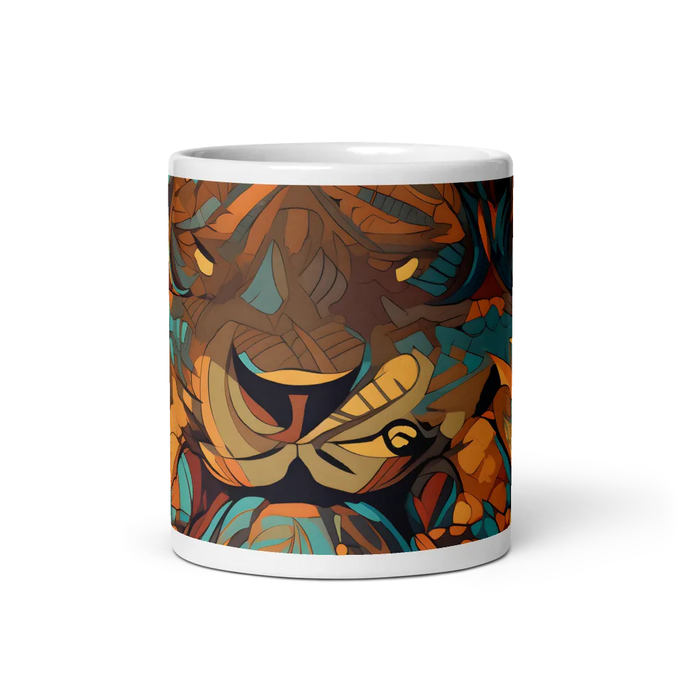 Fierce Royalty: A Geometric Exploration of Lions | Mug with White inside | 11 oz