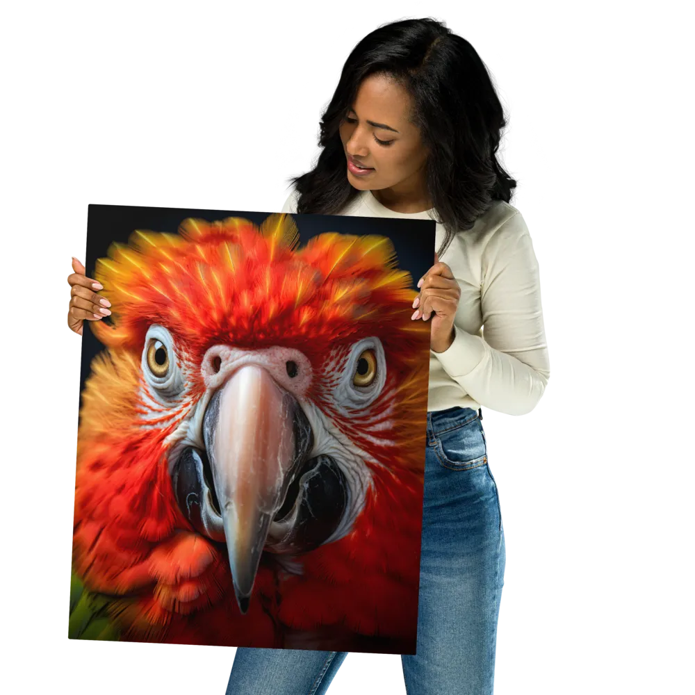 The Fiery Gaze of the Parrot | Metal Print | 16″×20″