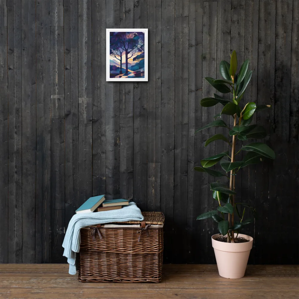 Tranquil Geometry: A Journey Through Color | Canvas with White Frame | 9″×12″