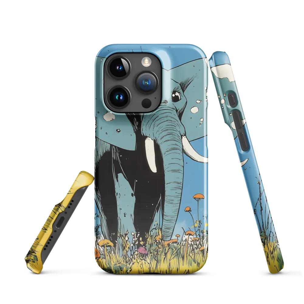 Whimsical Blue Elephant in Bloom