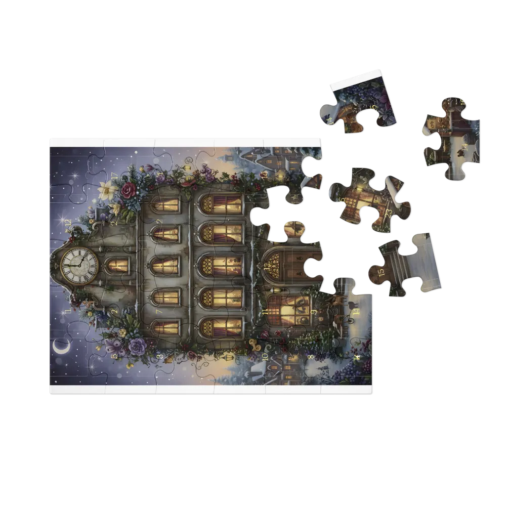 Midnight Advent House 
 Jigsaw Puzzle in Tin Box