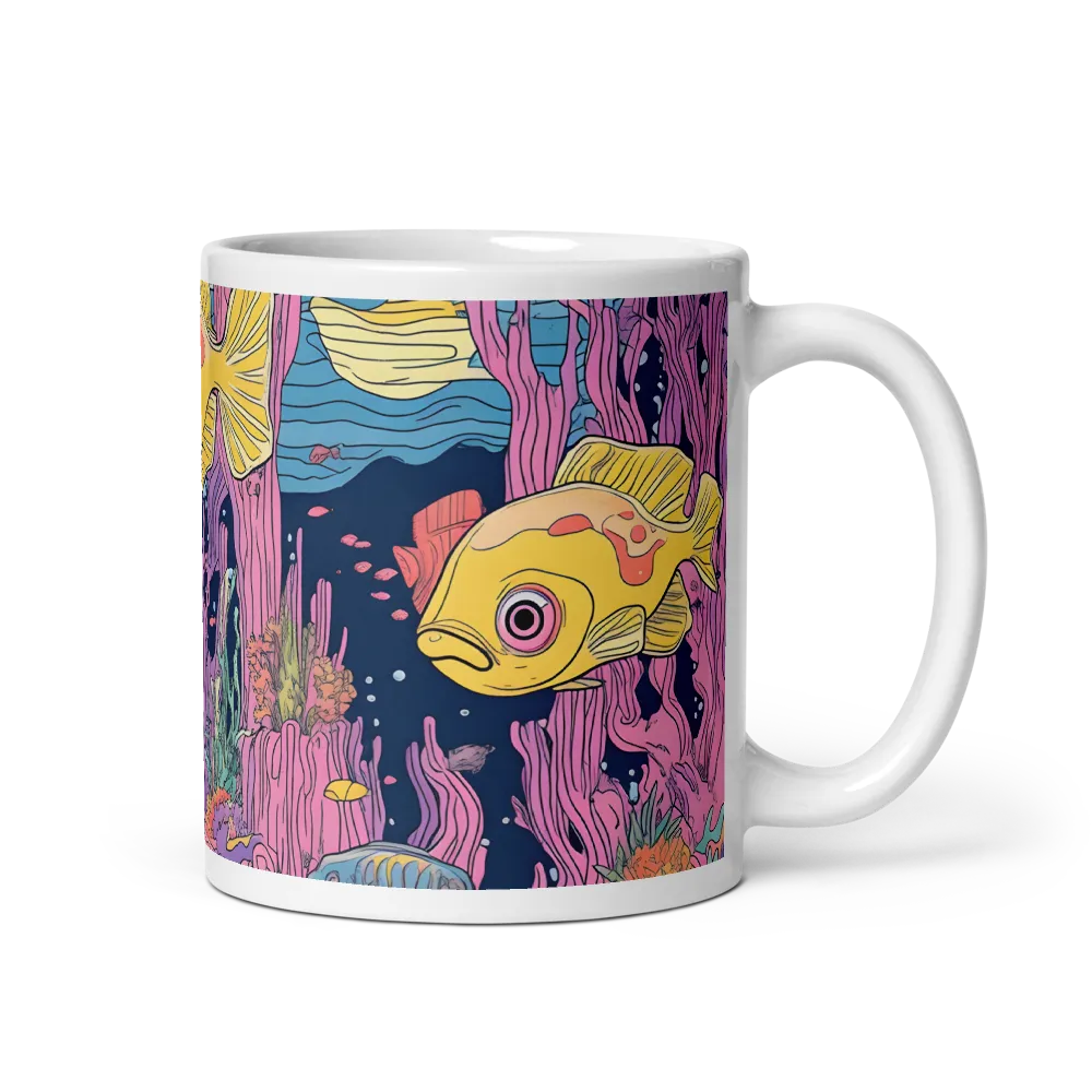 Underwater Dreamscape: A Playful Encounter | Mug with White inside | 11 oz