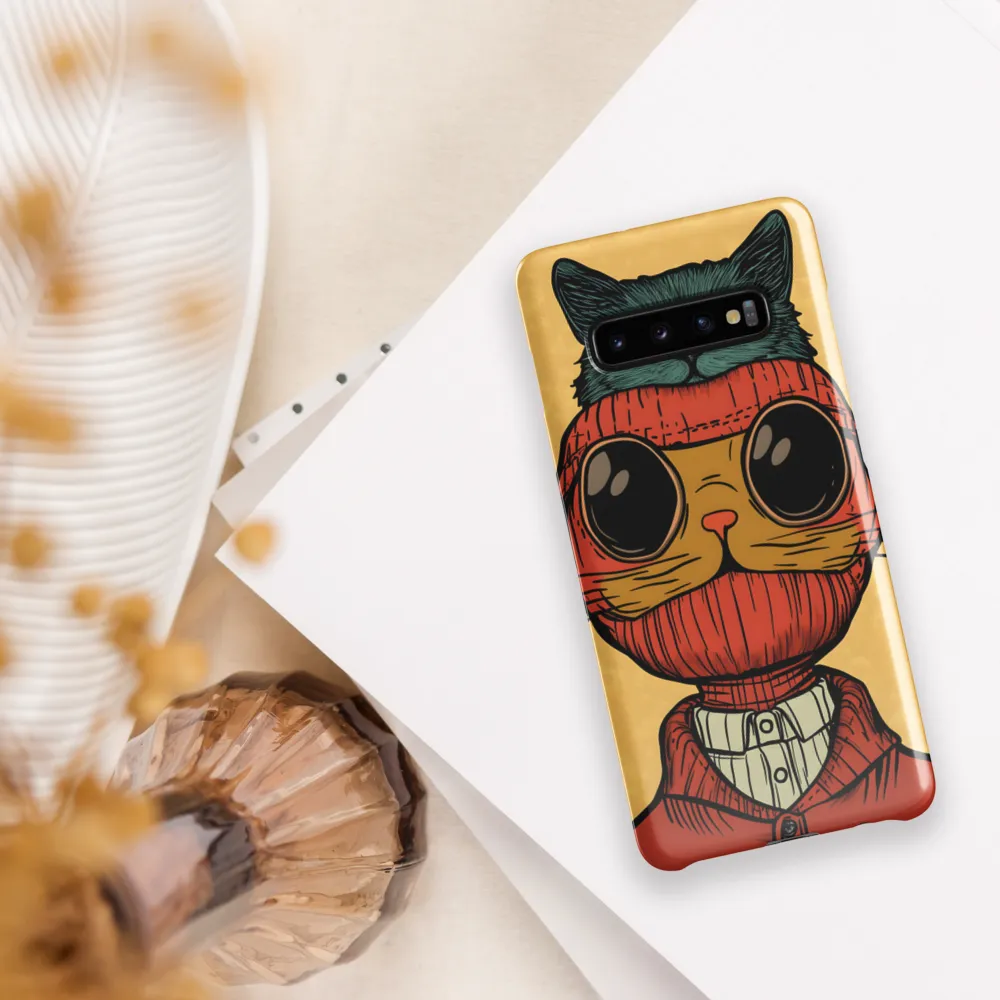 Whimsical Fusion: Cat and Human | Phone Case |  S10 Plus | Snap Case | Glossy