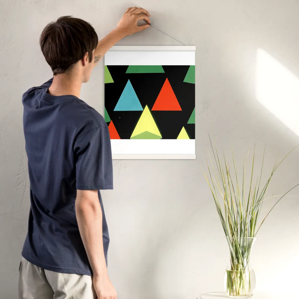 Geometric Harmony in Color | Poster With White Wood Hanger | 16″×20″