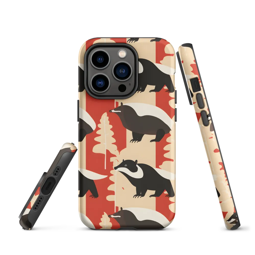 Wildlife Pattern: The Badger Tale | Phone Case |  14 Pro | Tough Case | Matte