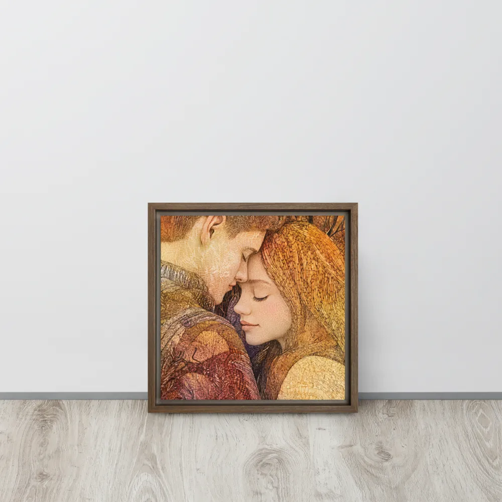 Embrace of Autumn | Canvas with Brown Frame | 12″×12″