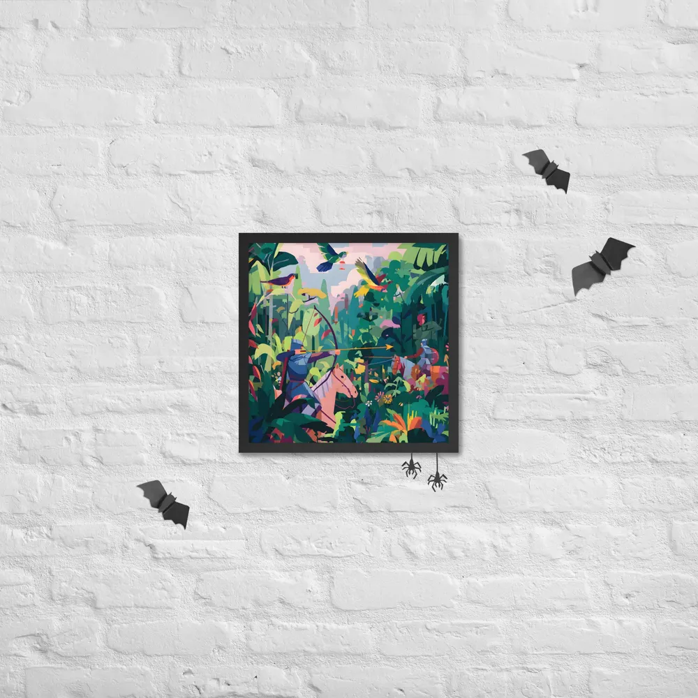 Jungle Archers 
 Poster with Black Frame | 16″x 16″