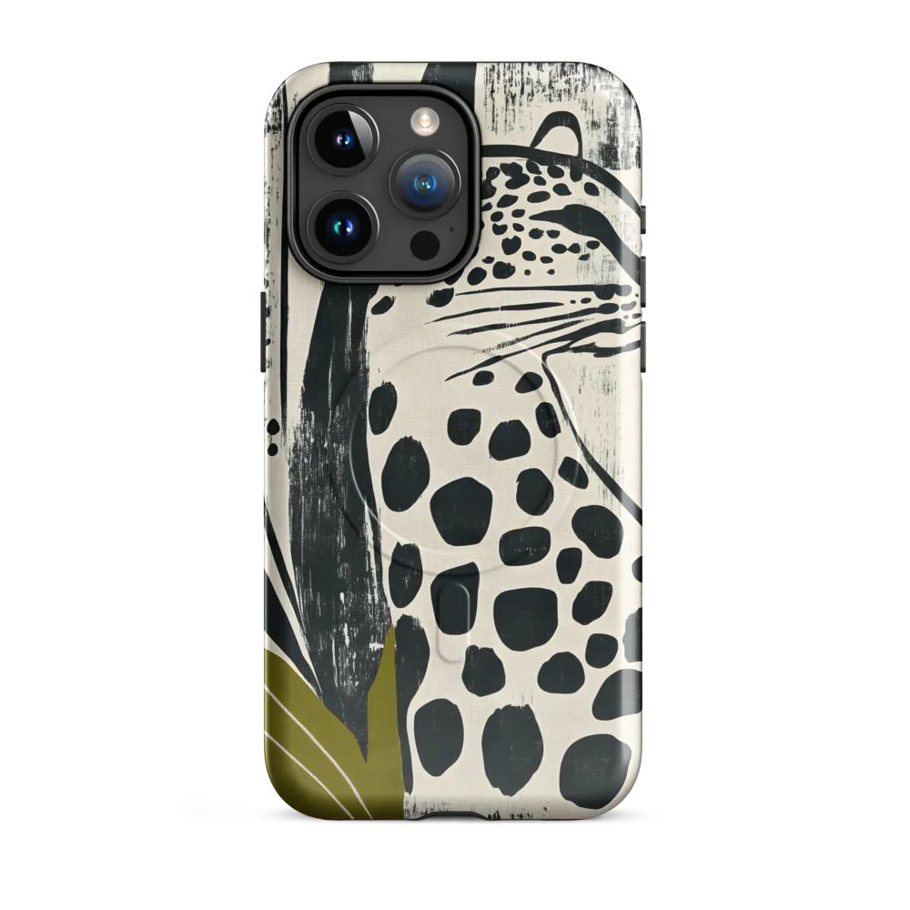 Leopard in Silhouette: A Modern Appeal | Phone Case |  15 Pro Max | MagSafe® Tough Case | Glossy