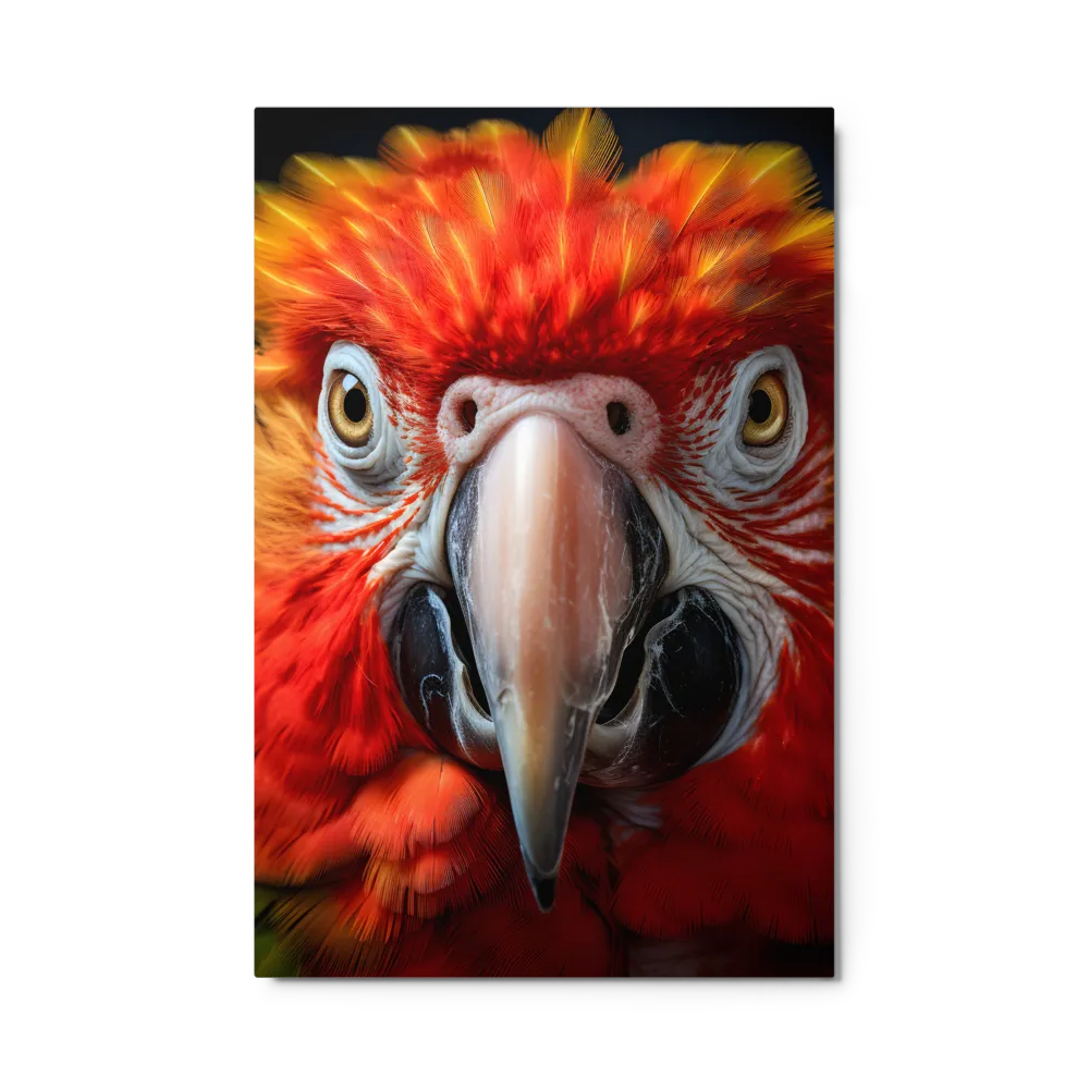 The Fiery Gaze of the Parrot | Metal Print | 24″×36″