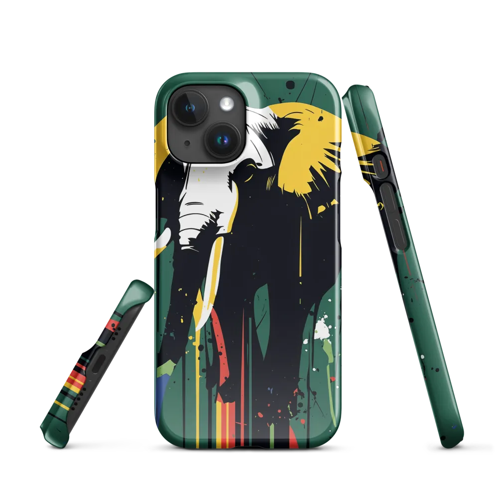 Dripping Elephant — Graphic Stencil on Green