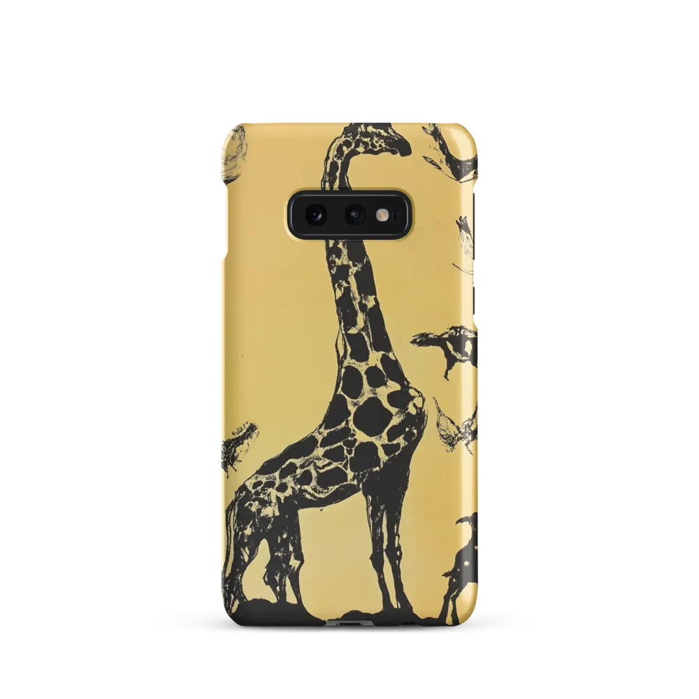 Whimsical Harmony of Giraffe and Birds