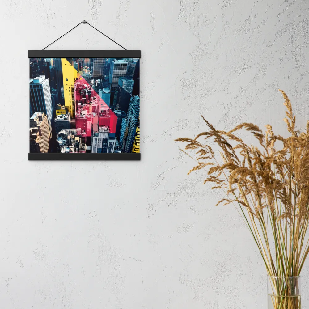Dynamic Urban Symphony | Poster With Black Wood Hanger | 12″×12″