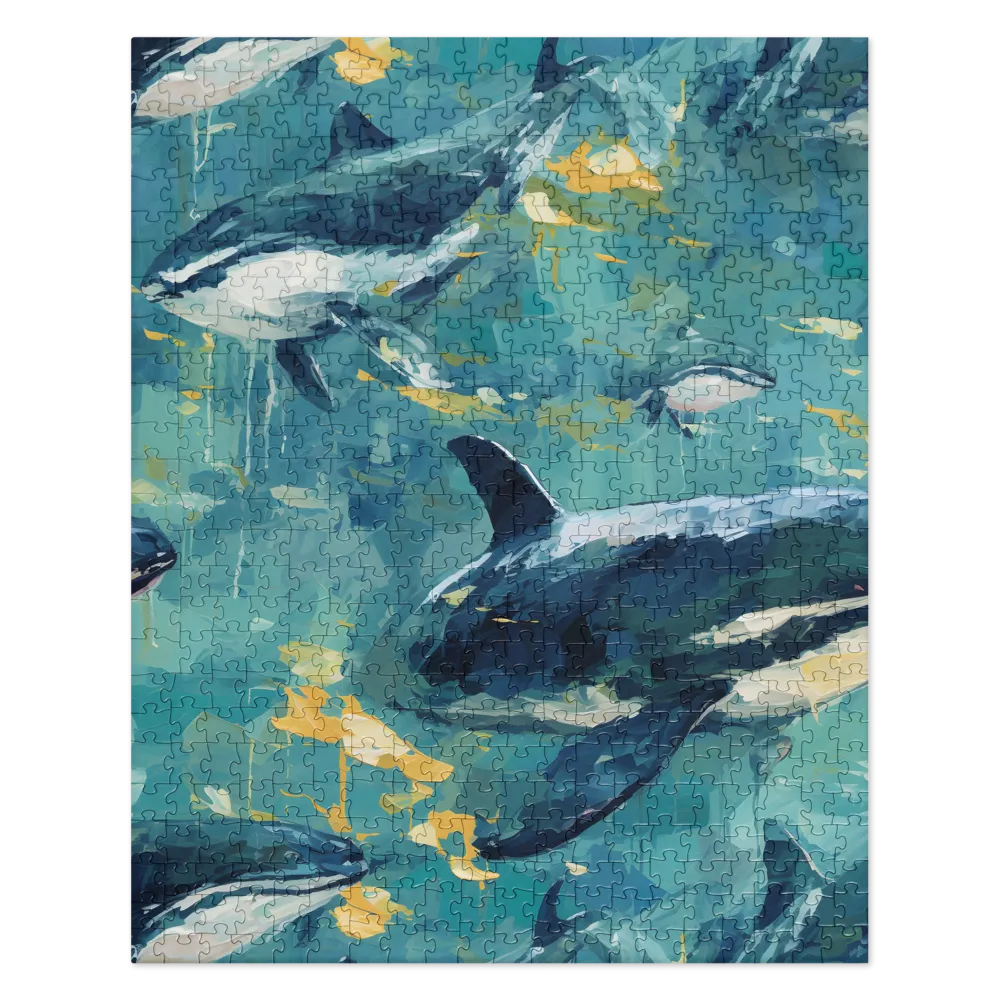 Beneath the Waves: A Symphony of Whales | Jigsaw Puzzle | 520 pieces