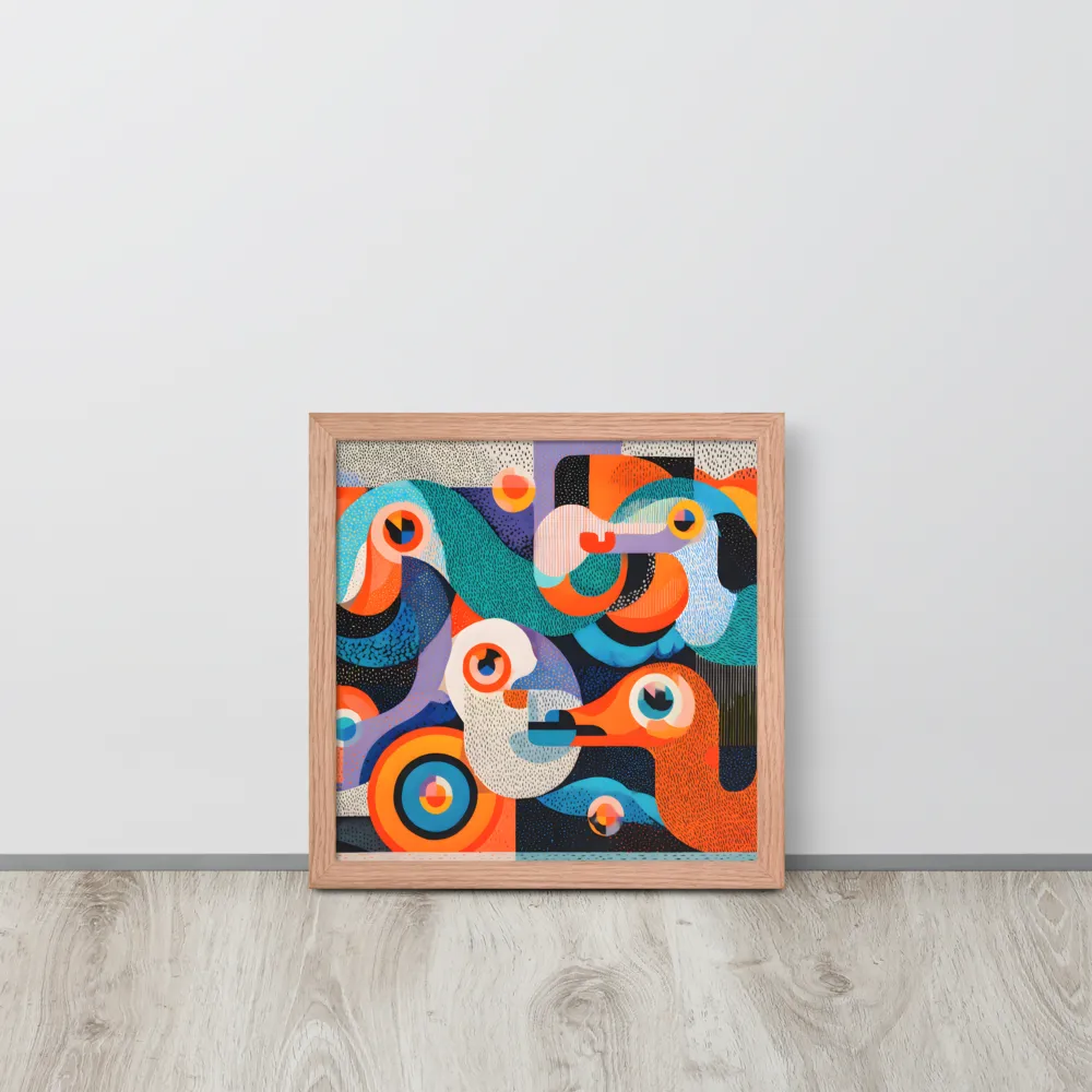 Chromatic Flight 
 Poster with Red oak Frame | 14″x 14″