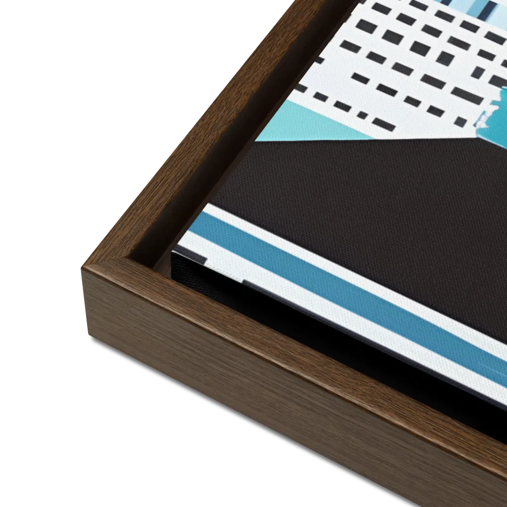Urban Symphony: A Modern Cityscape | Canvas with Brown Frame | 24″×36″