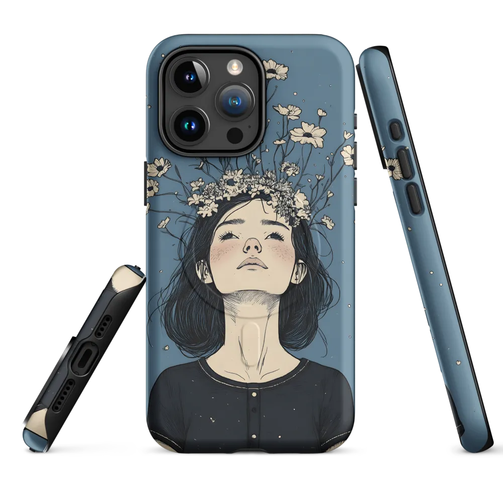 Floral Serenity: A Portrait of Tranquility | Phone Case |  15 Pro Max | MagSafe® Tough Case | Matte