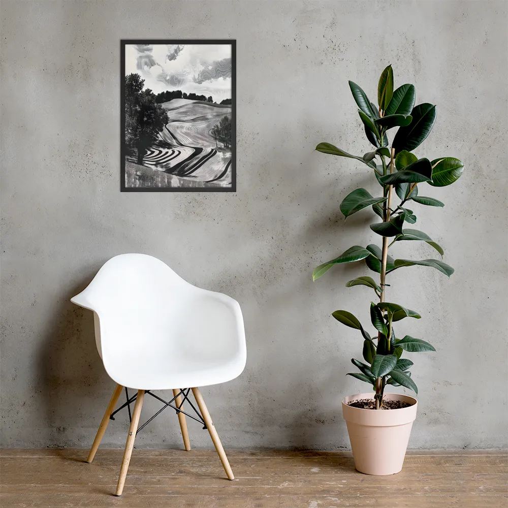 Fields of Serenity | Poster with Black Frame | 18″×24″