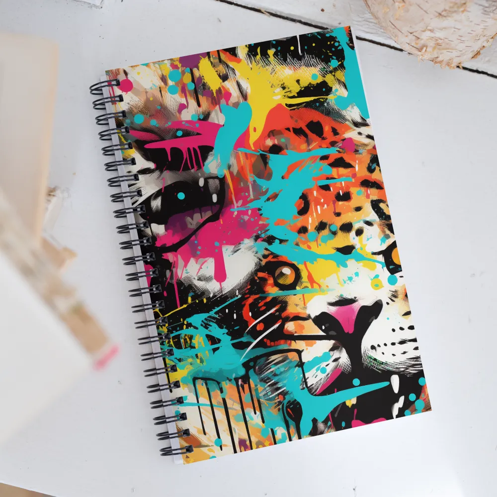 Fierce Fusion: Tiger and Lion in Graffiti | Spiral Notebook