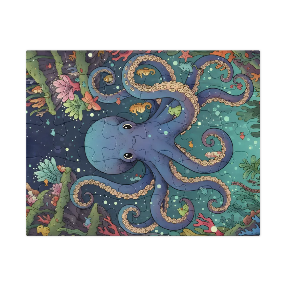 Curious Octopus 
 Jigsaw Puzzle in Tin Box